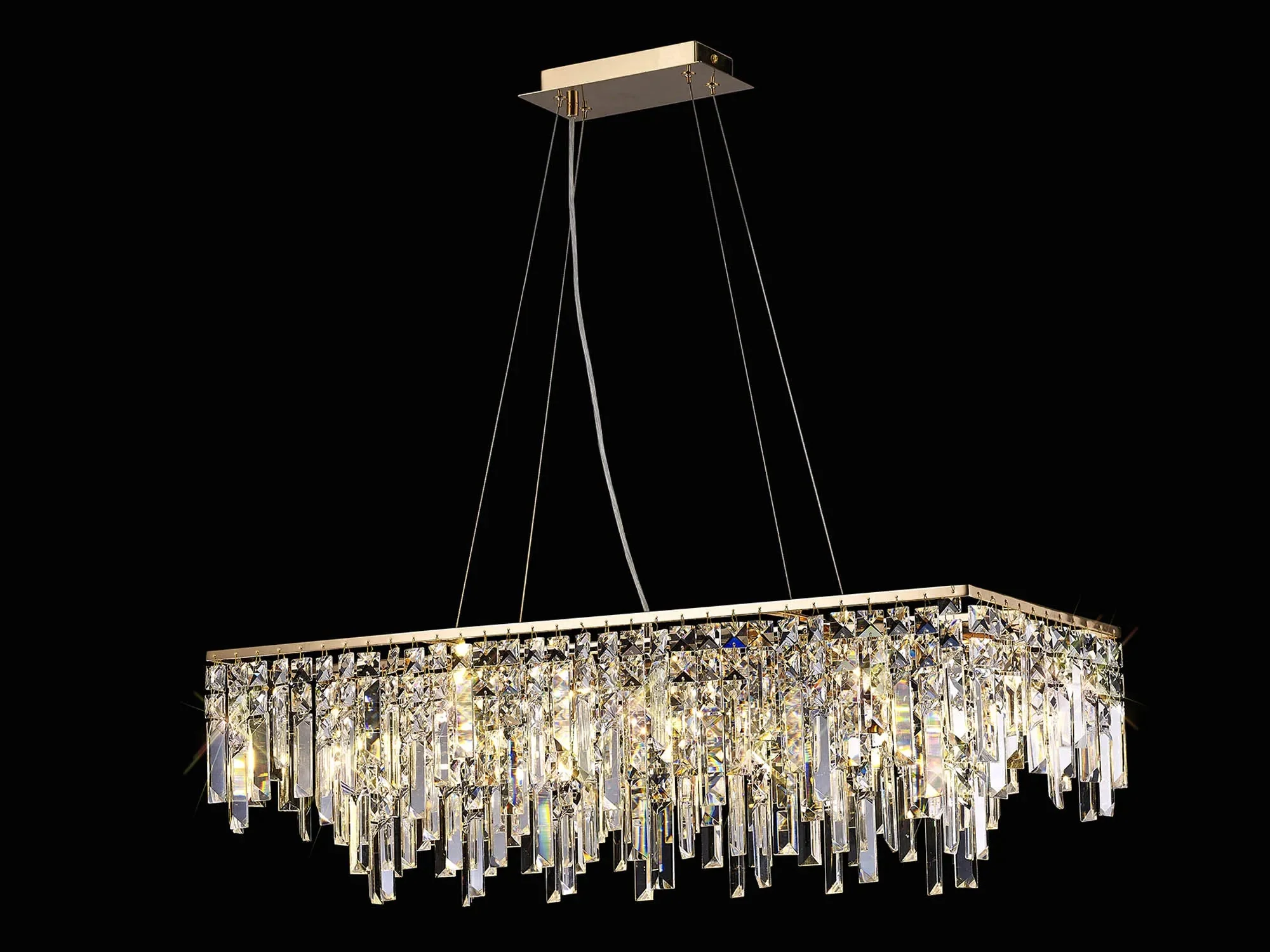 Maddison 6Lt Linear Island Pendant - French Gold/Polished Chrome - Image 3