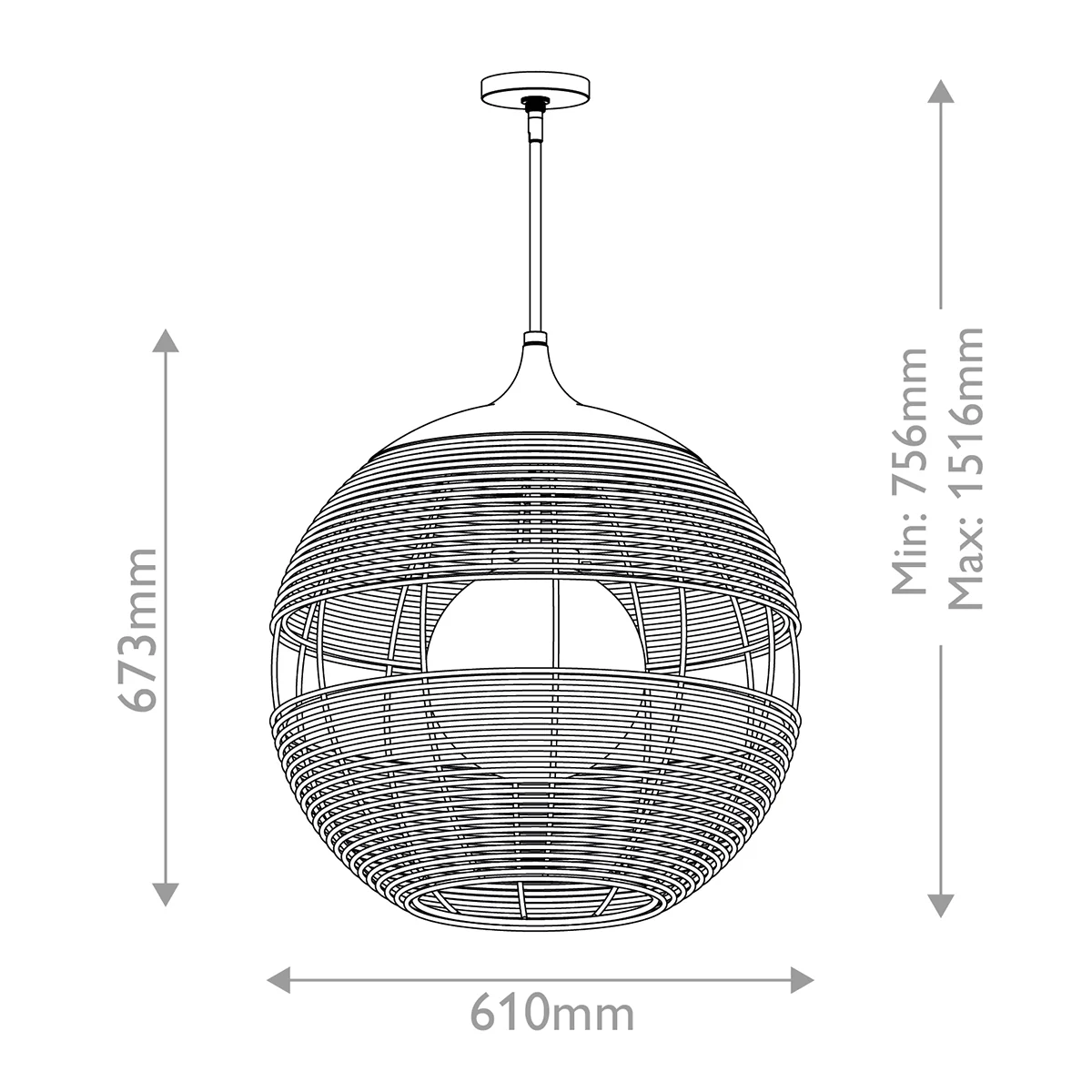 Maddox 1 lt Outdoor Pendant IP44 E27 - Image 2