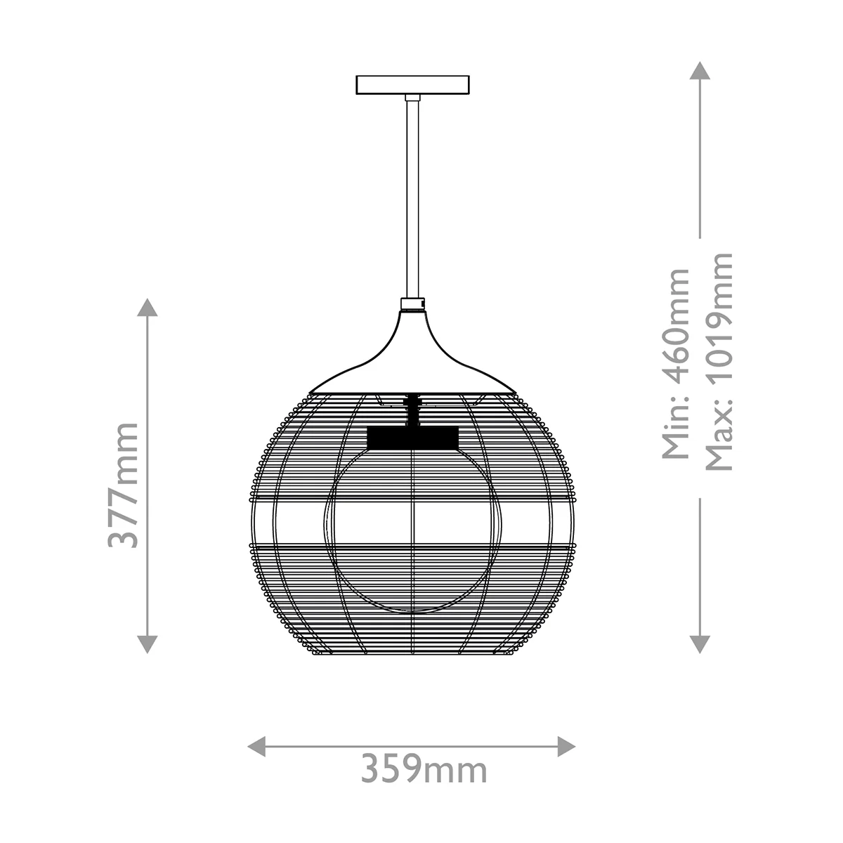 Maddox 1 lt Outdoor Pendant IP44 E27 - Image 9