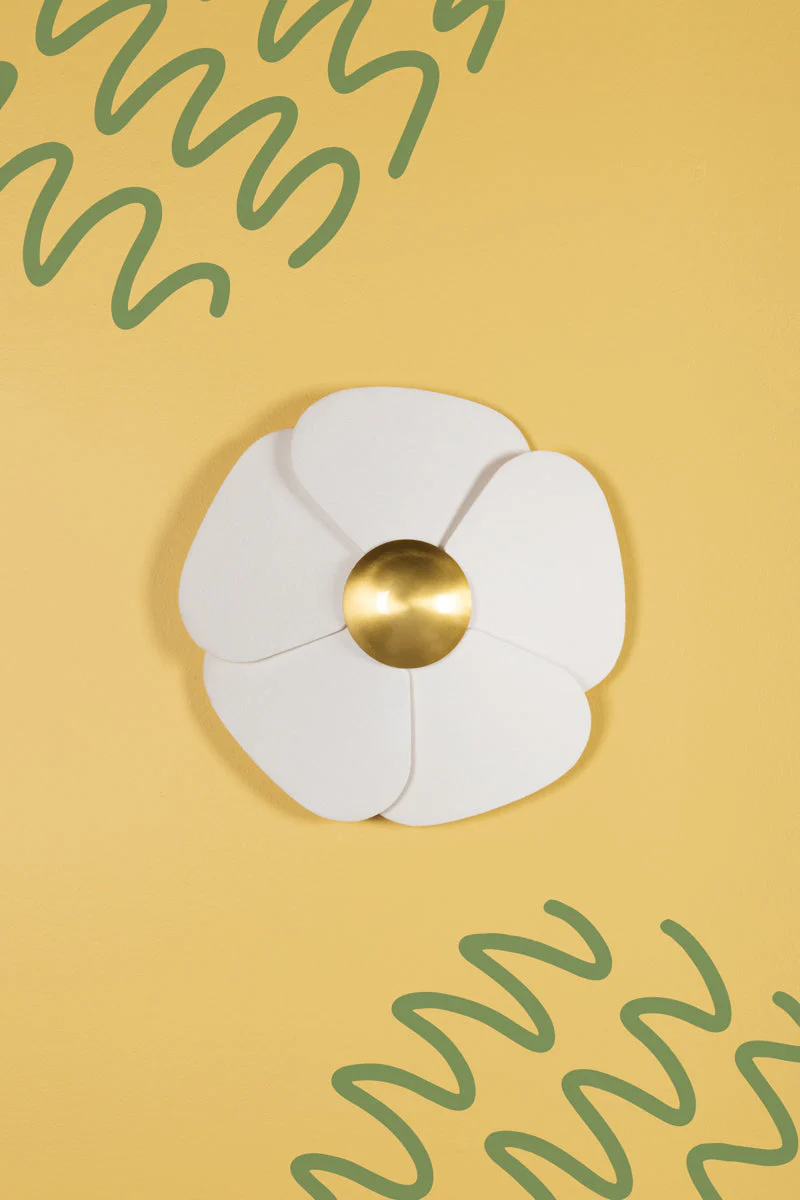Madeline LED Flush Mount - Brass & Linen - Image 3