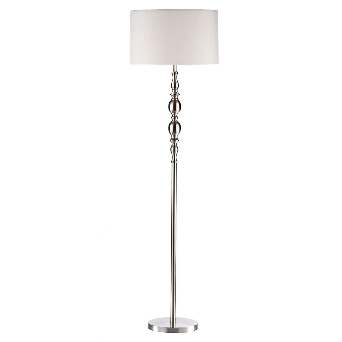 Madrid Floor Lamp Antique Brass/Satin Chrome With Shade E27 - Image 7