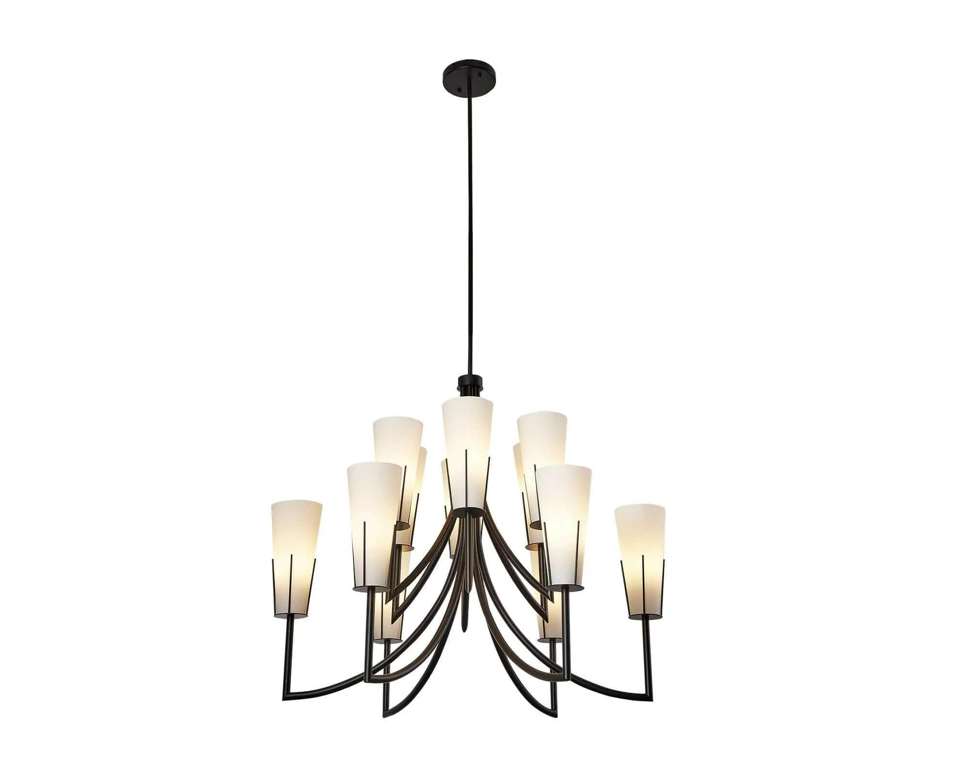 Magestic Chandelier - Black &amp; White Glass E14 - Image 2
