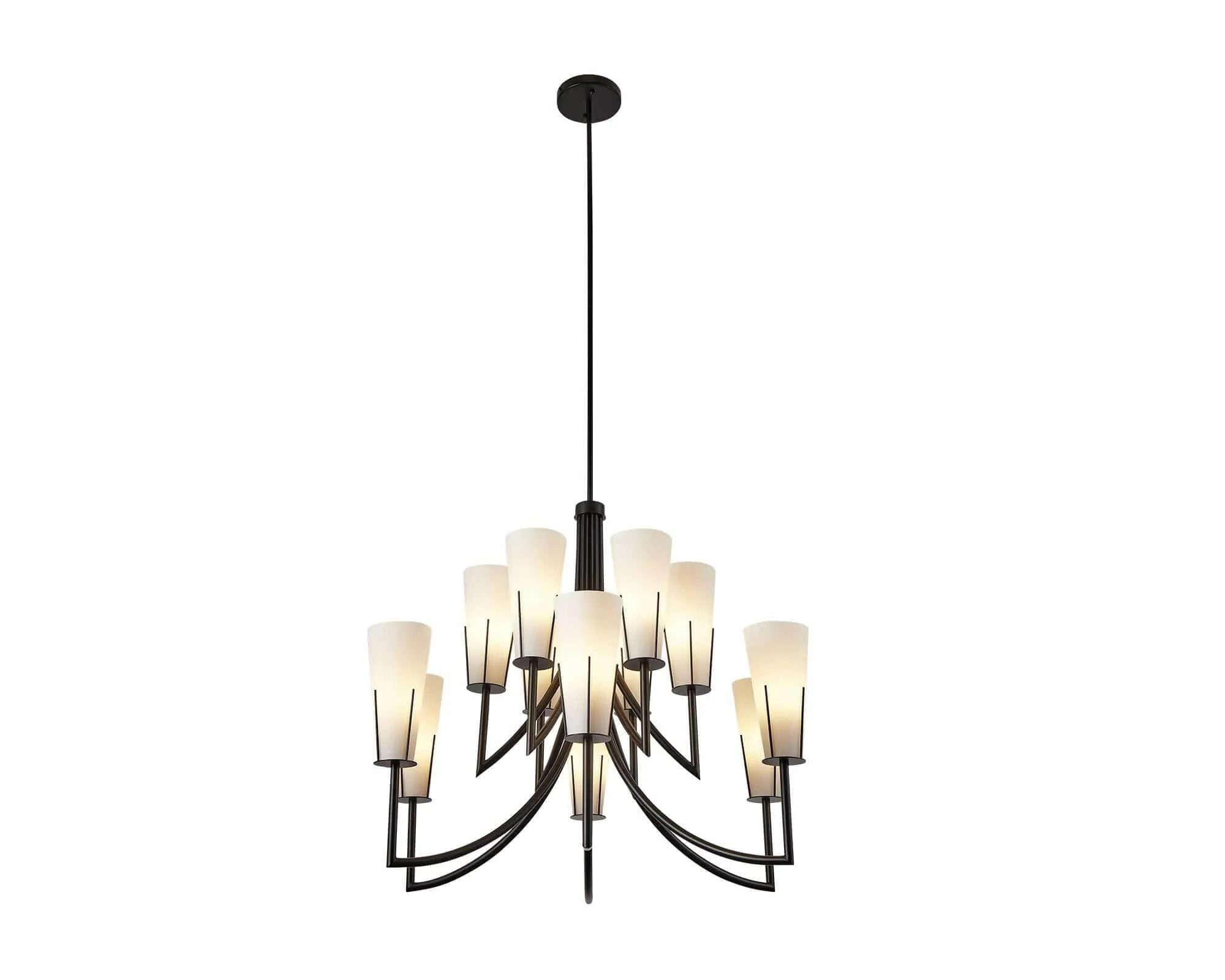 Magestic Chandelier - Black &amp; White Glass E14 - Image 3