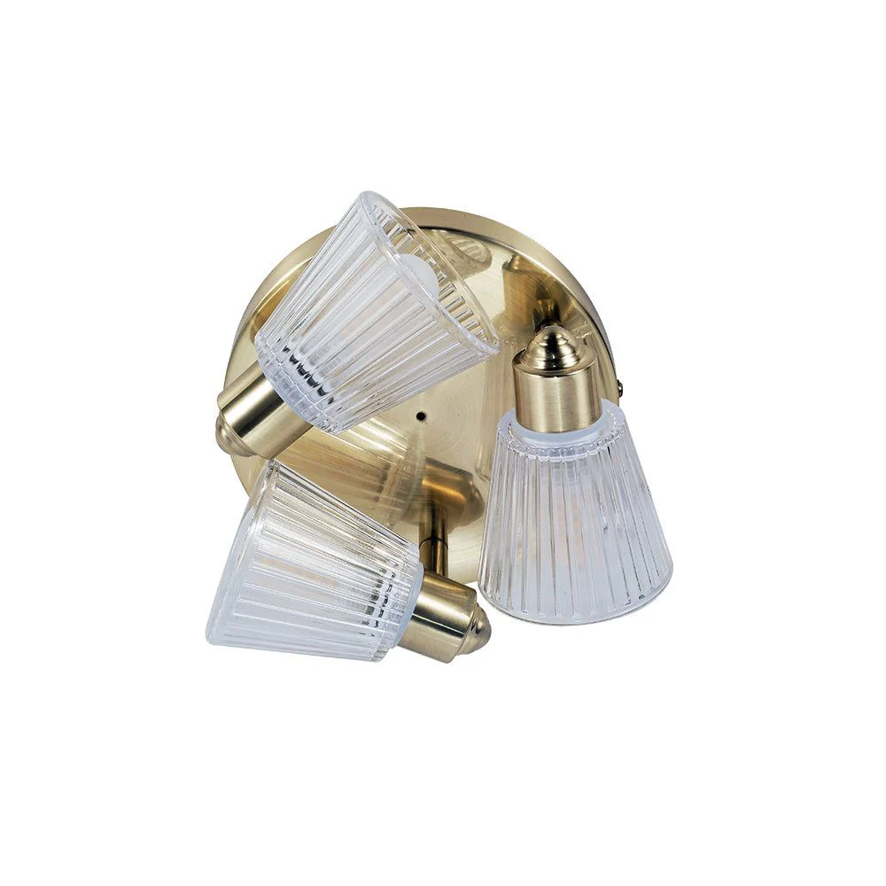Gatsby 3Lt Bathroom Ceiling Light IP44 - Polished Chrome/Satin Brass - Image 4