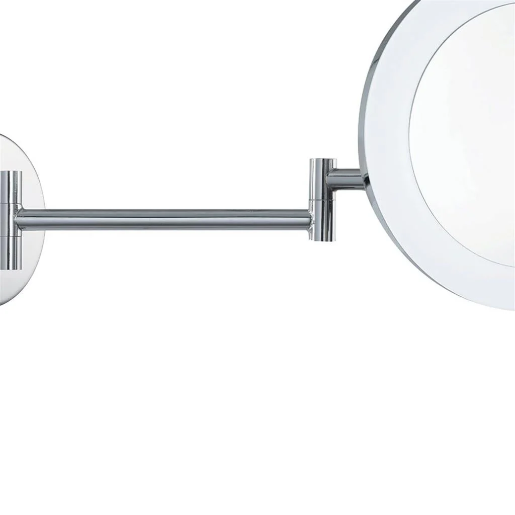 Magnifying Bathroom Mirror - Chrome Metal & Mirror - Image 2