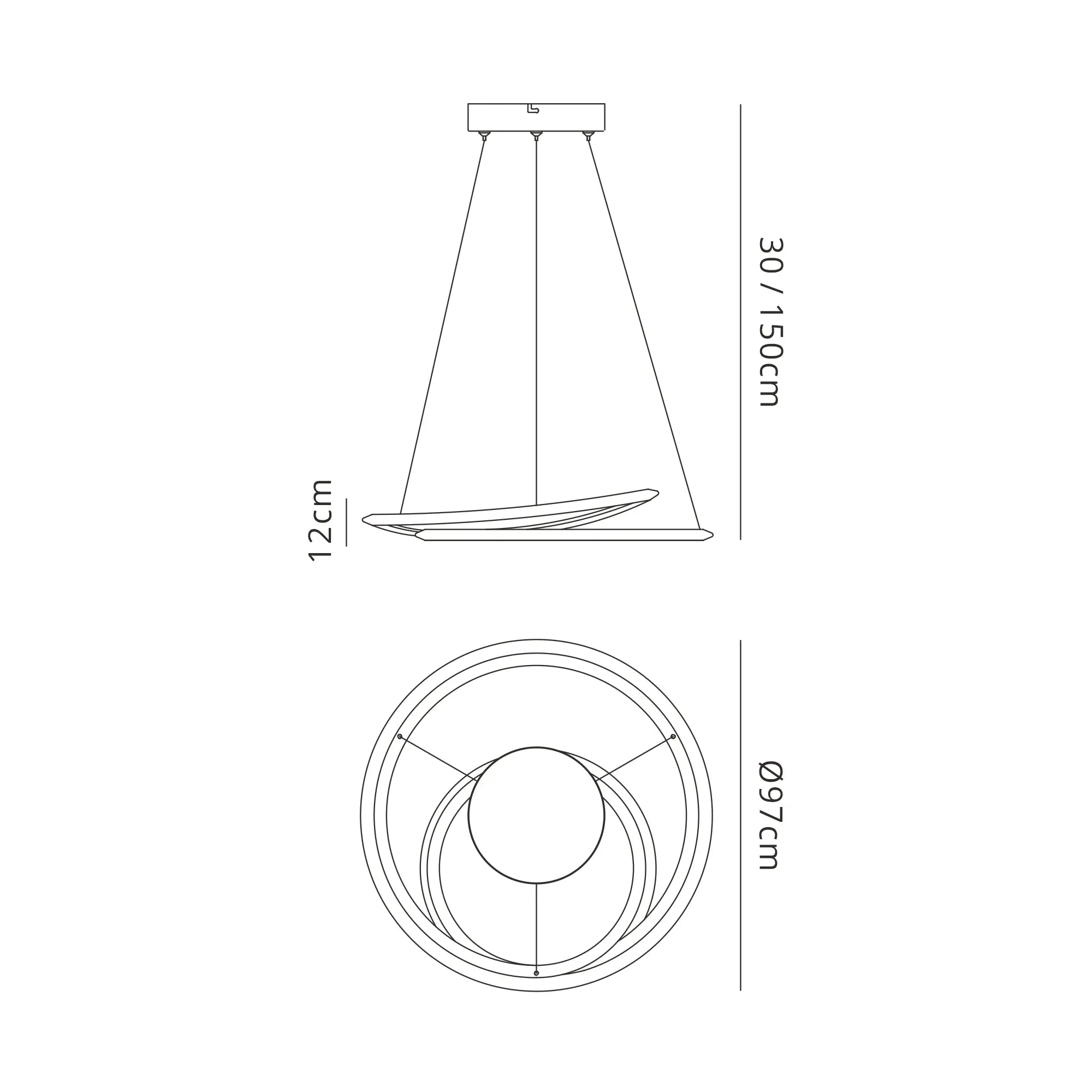 Maive Hanging LED Ceiling Light - Various Colors & Sizes - Image 12
