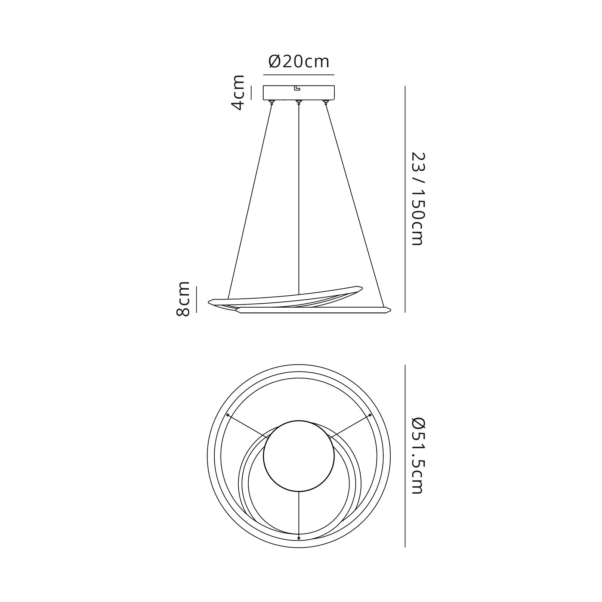 Maive Hanging LED Ceiling Light - Various Colors & Sizes - Image 5
