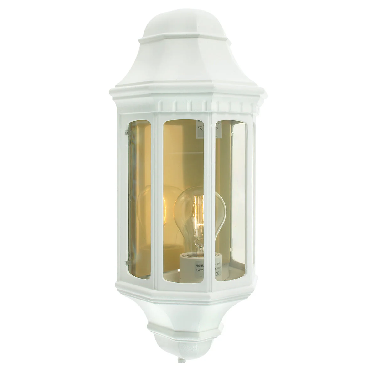 Malaga 1 Light Large/Small Wall Lantern - Black/White Finish - Image 2
