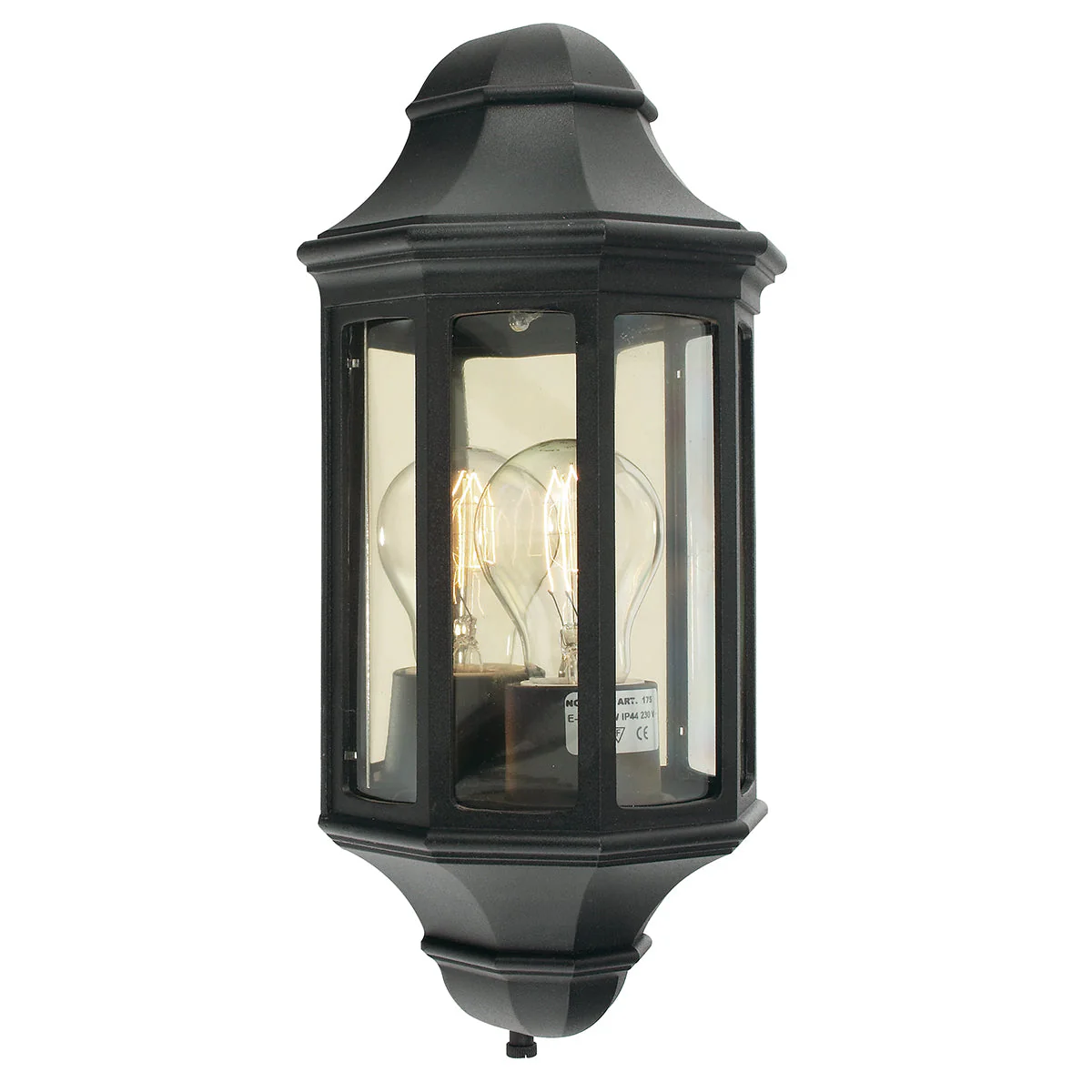 Malaga 1 Light Large/Small Wall Lantern - Black/White Finish - Image 3