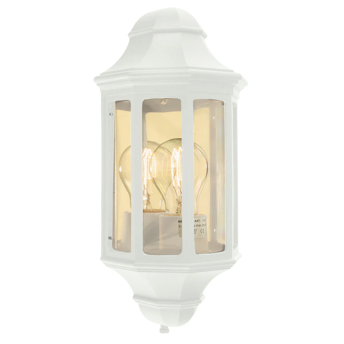 Malaga 1 Light Large/Small Wall Lantern - Black/White Finish - Image 4
