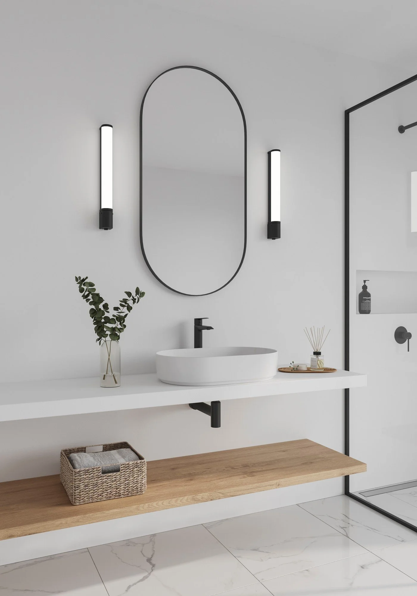 Malaika 49'/68' Wall light- Black/ White Finishes - Image 3