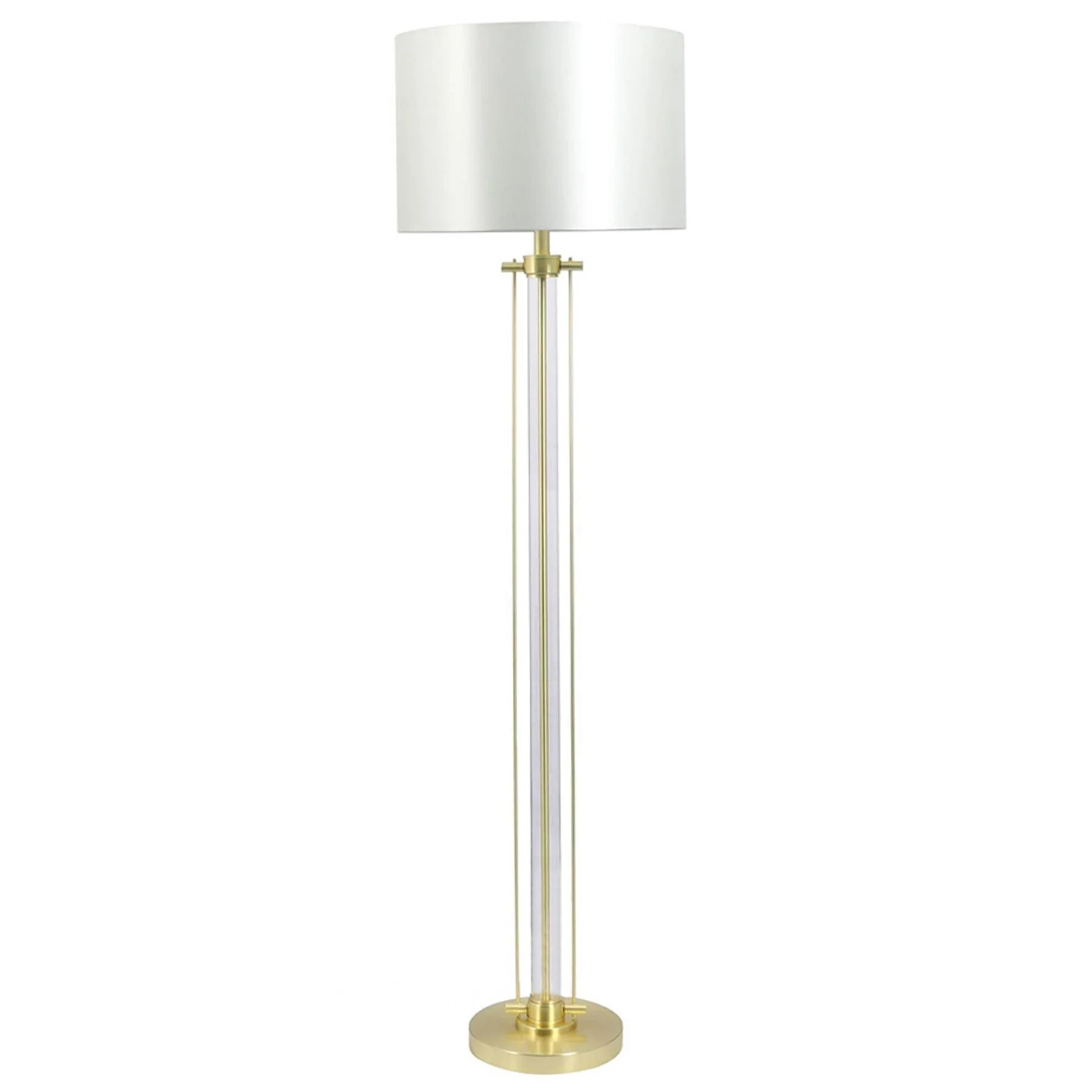 Malone Floor Lamp with Shade - Satin chrome/Satin Brass Finish IP20 - Image 2