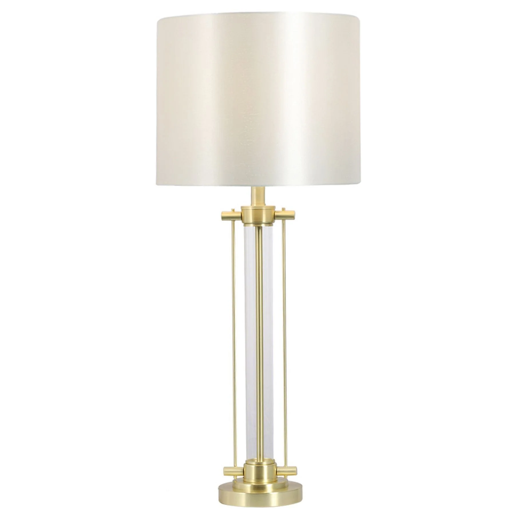Malone Table Lamp with Shade - Satin Chrome/Satin Brass IP20 - Image 2