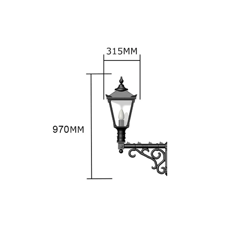 Malvern 1Lt Outdoor Wall Lamp - Cast Iron - Image 7