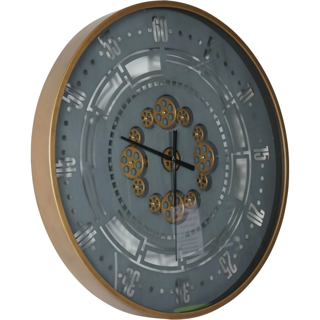 Manchester Industrial Round Wall Clock - Gold & Grey Finish - Image 2