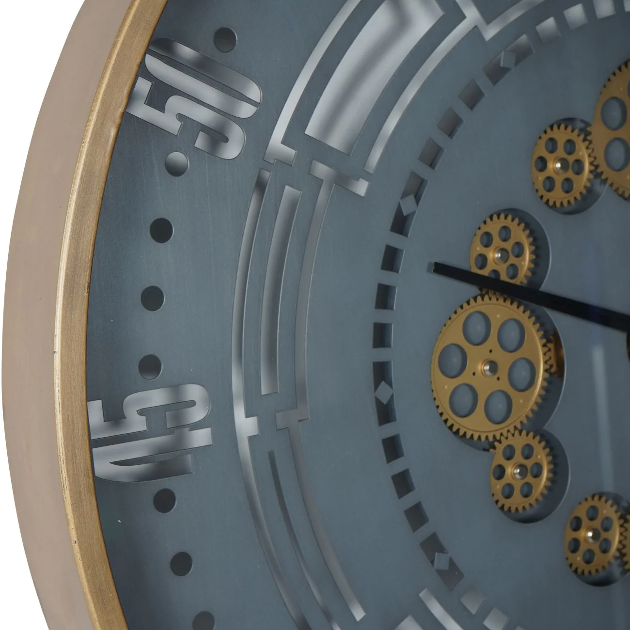Manchester Industrial Round Wall Clock - Gold & Grey Finish - Image 4