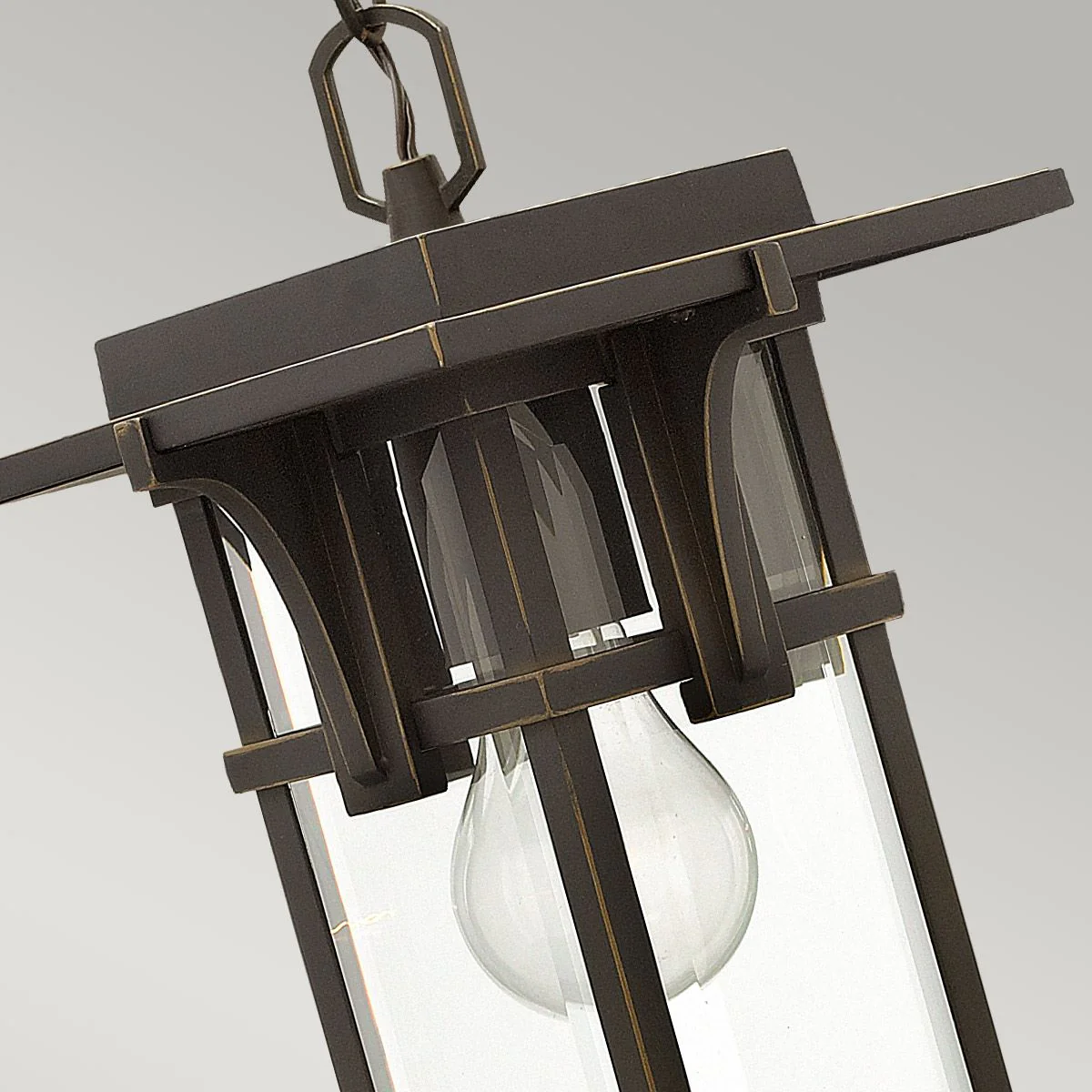 Manhattan 1 Light Chain Lantern - Oil Rubbed Bronze IP23 E27 - Image 3