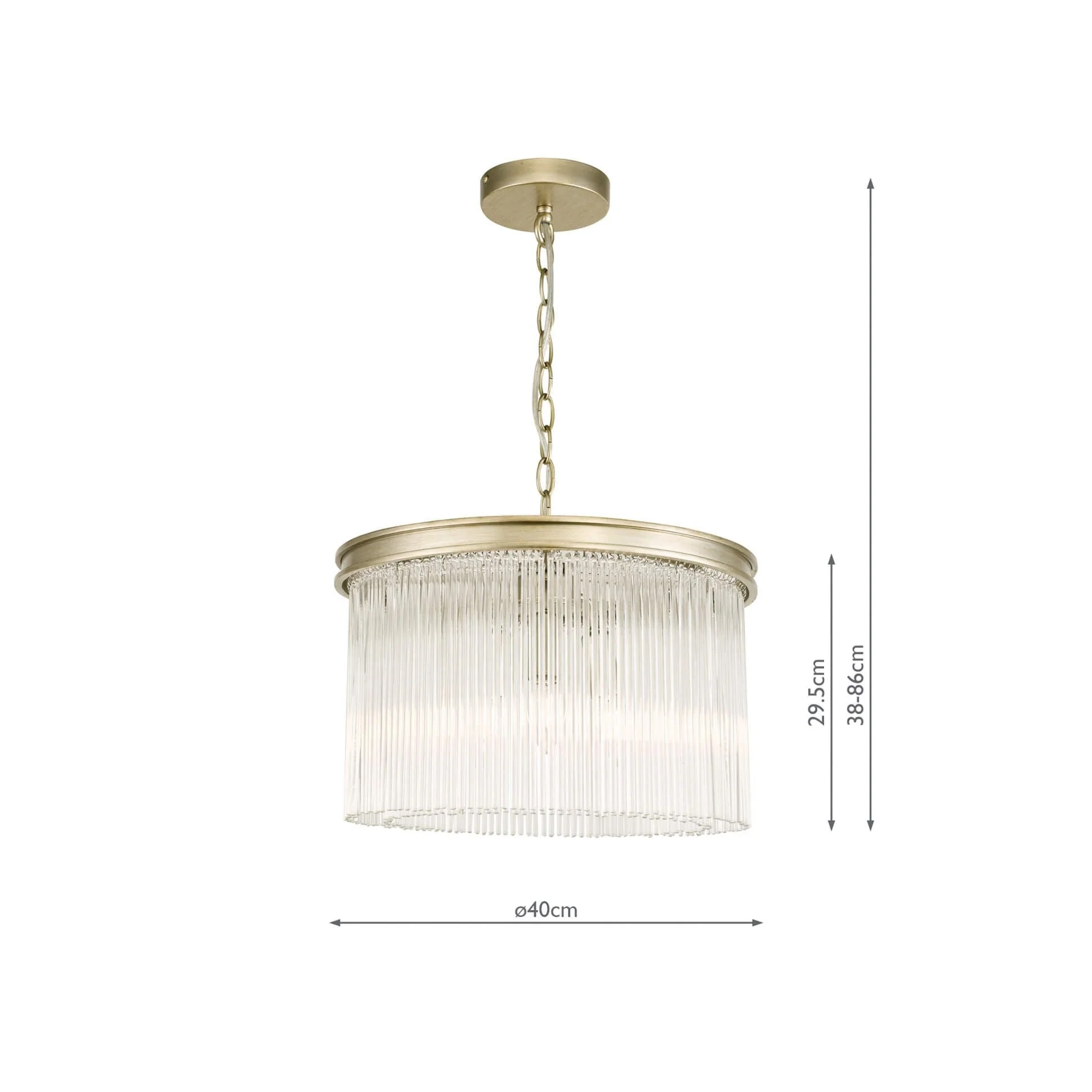 Manon 3Lt Pendant - Champagne Clear Glass - Image 2
