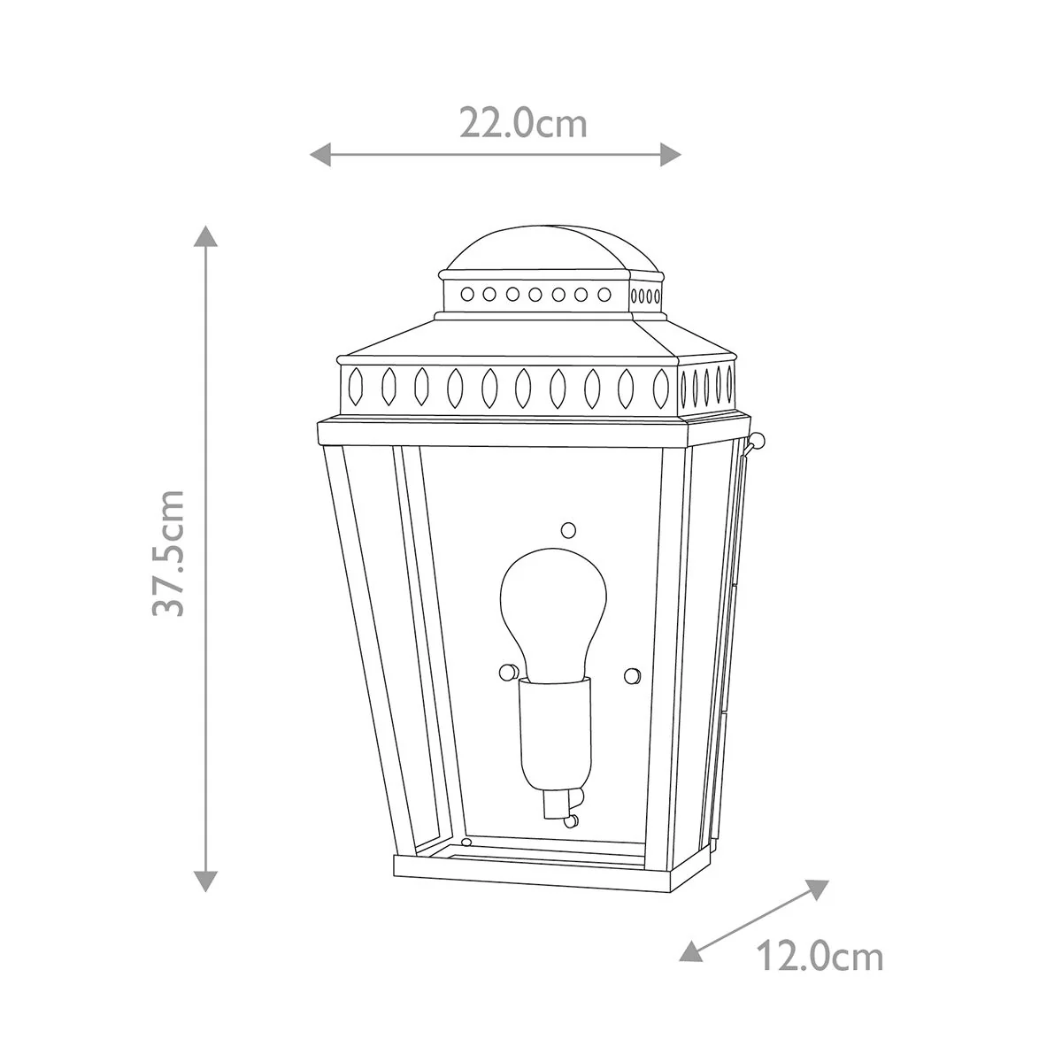 Mansion House 1/2Lt Wall Lantern - Aged Brass/Polished Nickel/Verdigris E27 IP44 - Image 18