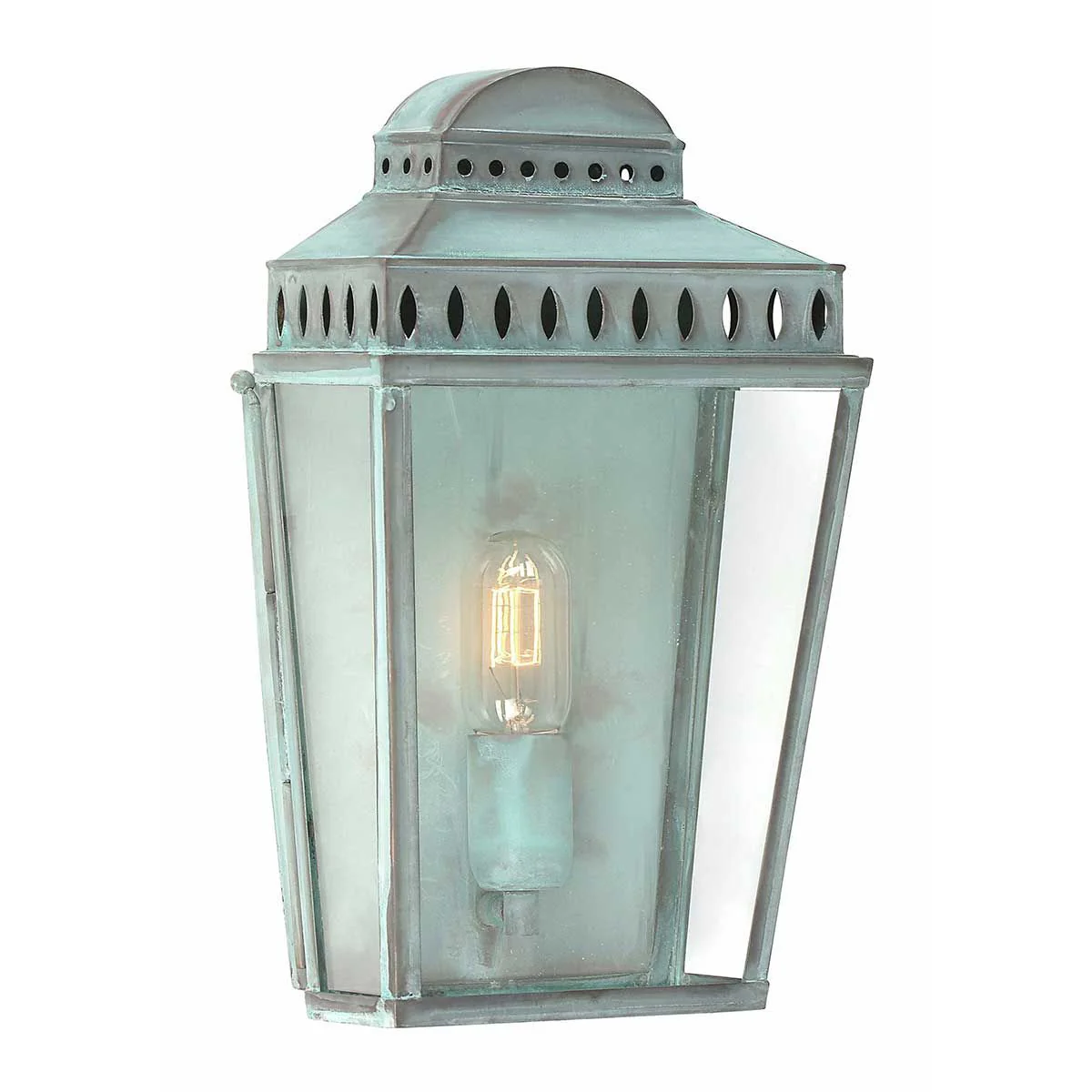 Mansion House 1/2Lt Wall Lantern - Aged Brass/Polished Nickel/Verdigris E27 IP44 - Image 3