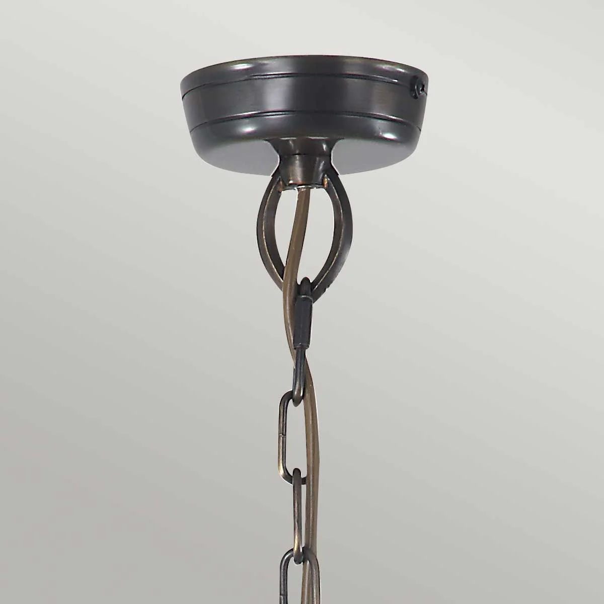 Mansion House 3 Light Chain Lantern - Aged Brass/Polished Nickel IP44 E14 - Image 3