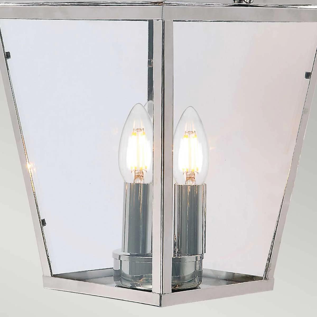 Mansion House 3 Light Chain Lantern - Aged Brass/Polished Nickel IP44 E14 - Image 9