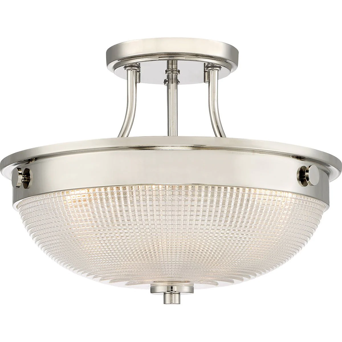 Mantle 2Lt Semi Flush Ceiling Light - Weathered Brass/Polished Nickel/Palladian Bronze Finish - Image 2