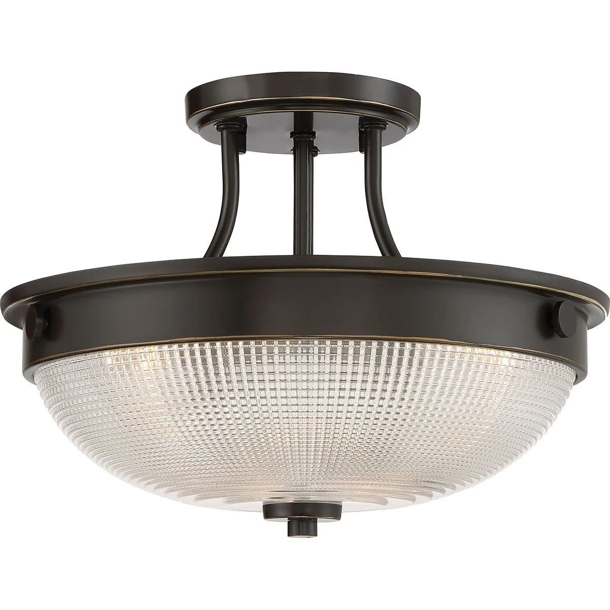 Mantle 2Lt Semi Flush Ceiling Light - Weathered Brass/Polished Nickel/Palladian Bronze Finish - Image 3
