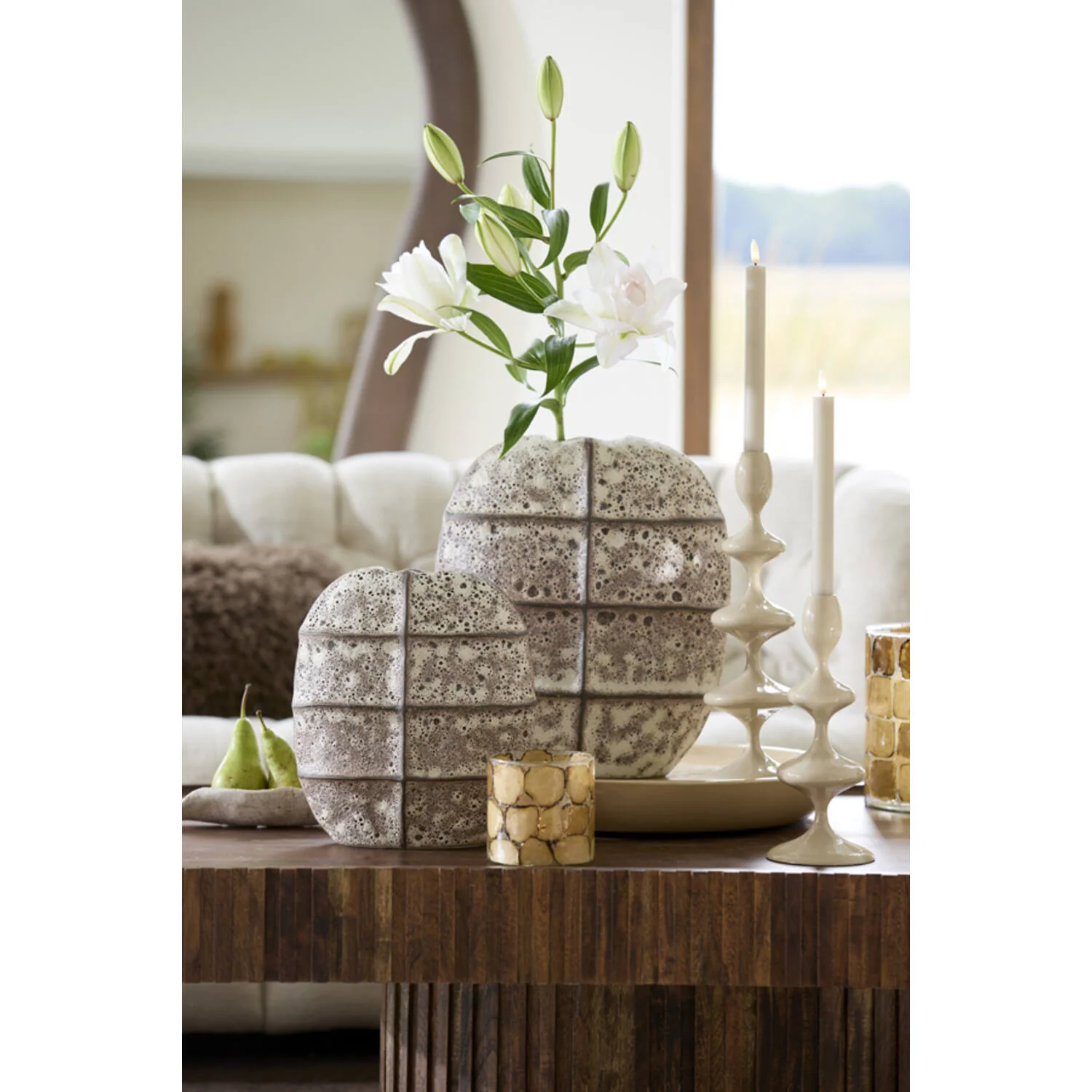Mantu Vase Deco Ceramics - Matt Dark Brown & Cream - Image 4