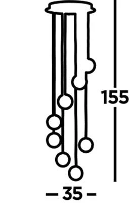 Marbles Led 8lt Multi - Drop - Chrome, Crushed Ice Shade IP20, Dimmable - Image 2