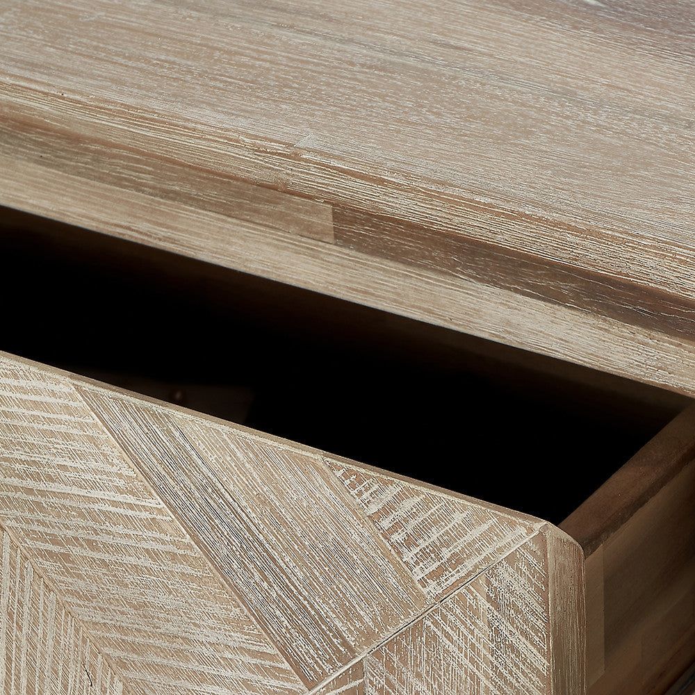 Marca Acacia Wood 1 Drawer Console Table - Plateled Finish - Image 4