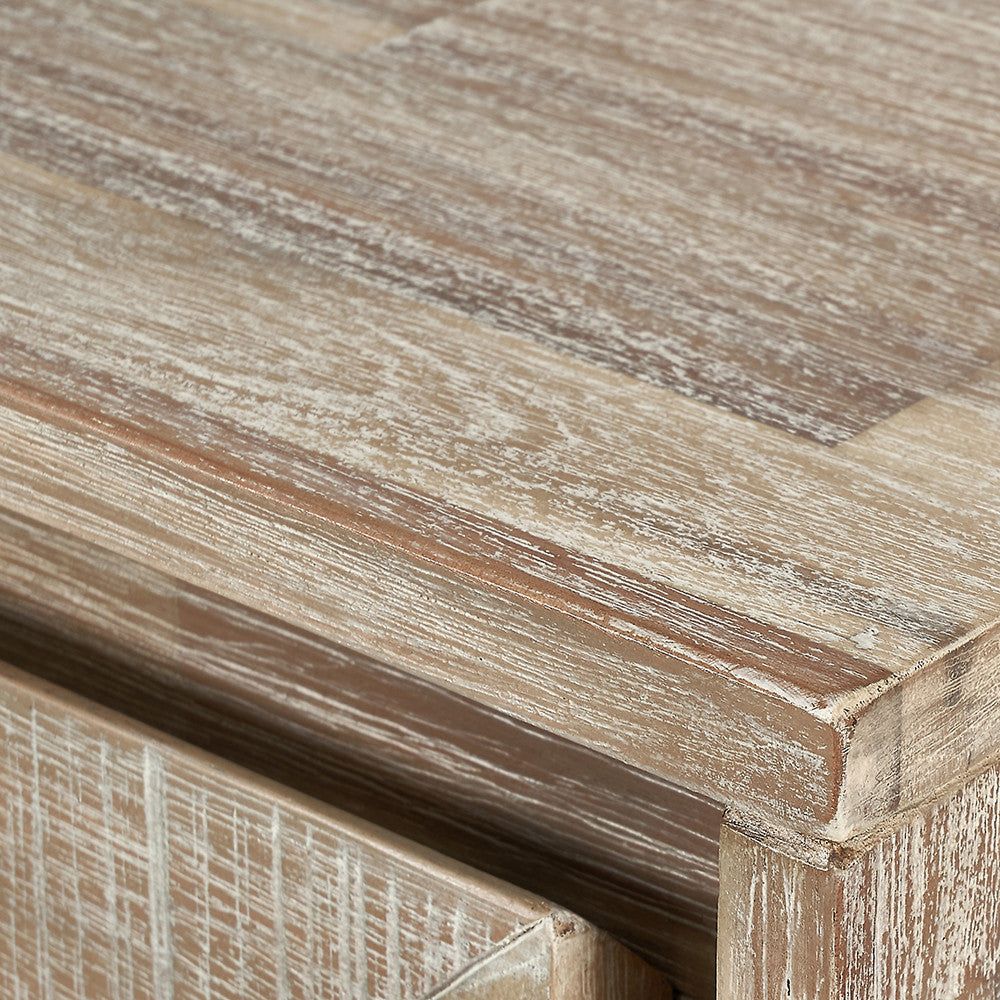 Marca Acacia Wood 2 Door Bar Cabinet - Textured Wood Finish - Image 3