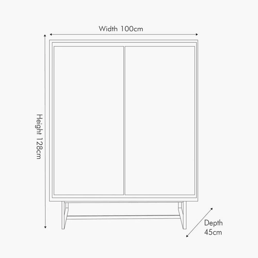 Marca Acacia Wood 2 Door Bar Cabinet - Textured Wood Finish - Image 5