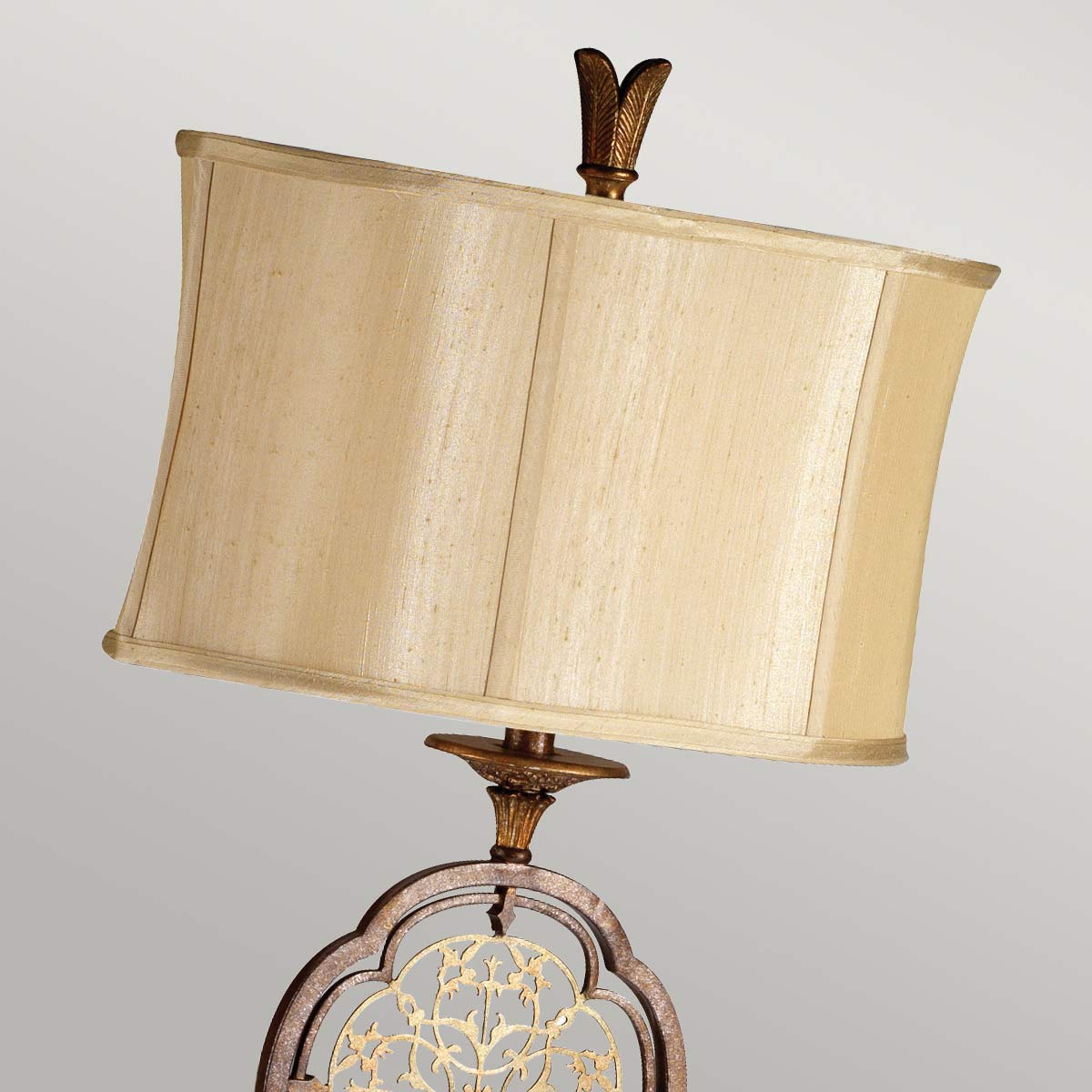 Marcella 1 Light Floor Lamp - British Bronze & Oxidized Bronze with Light Gold Shade E27 - Image 2