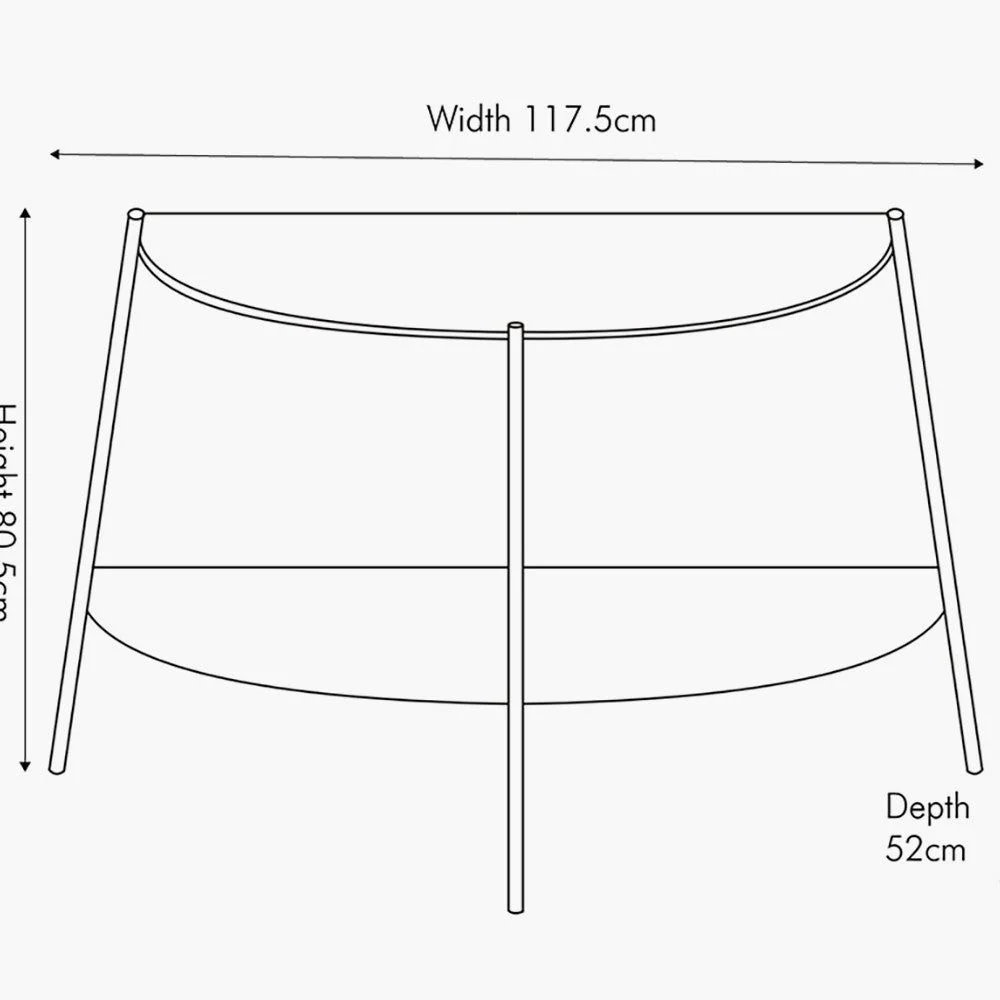 Marchello White Marble Veneer Metal Console Table - Black Finish - Image 6