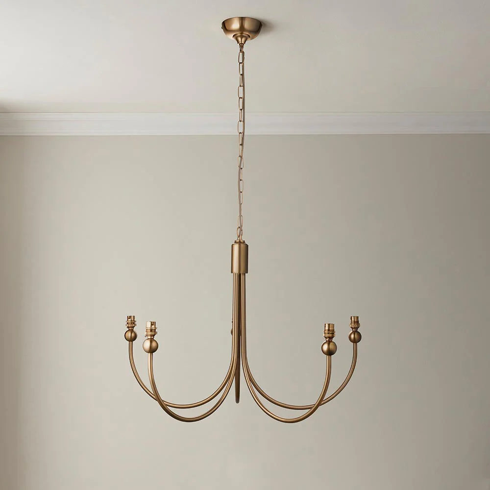 Marciano 5Lt Multi-Arm Curved Pendant - Brass - Image 2