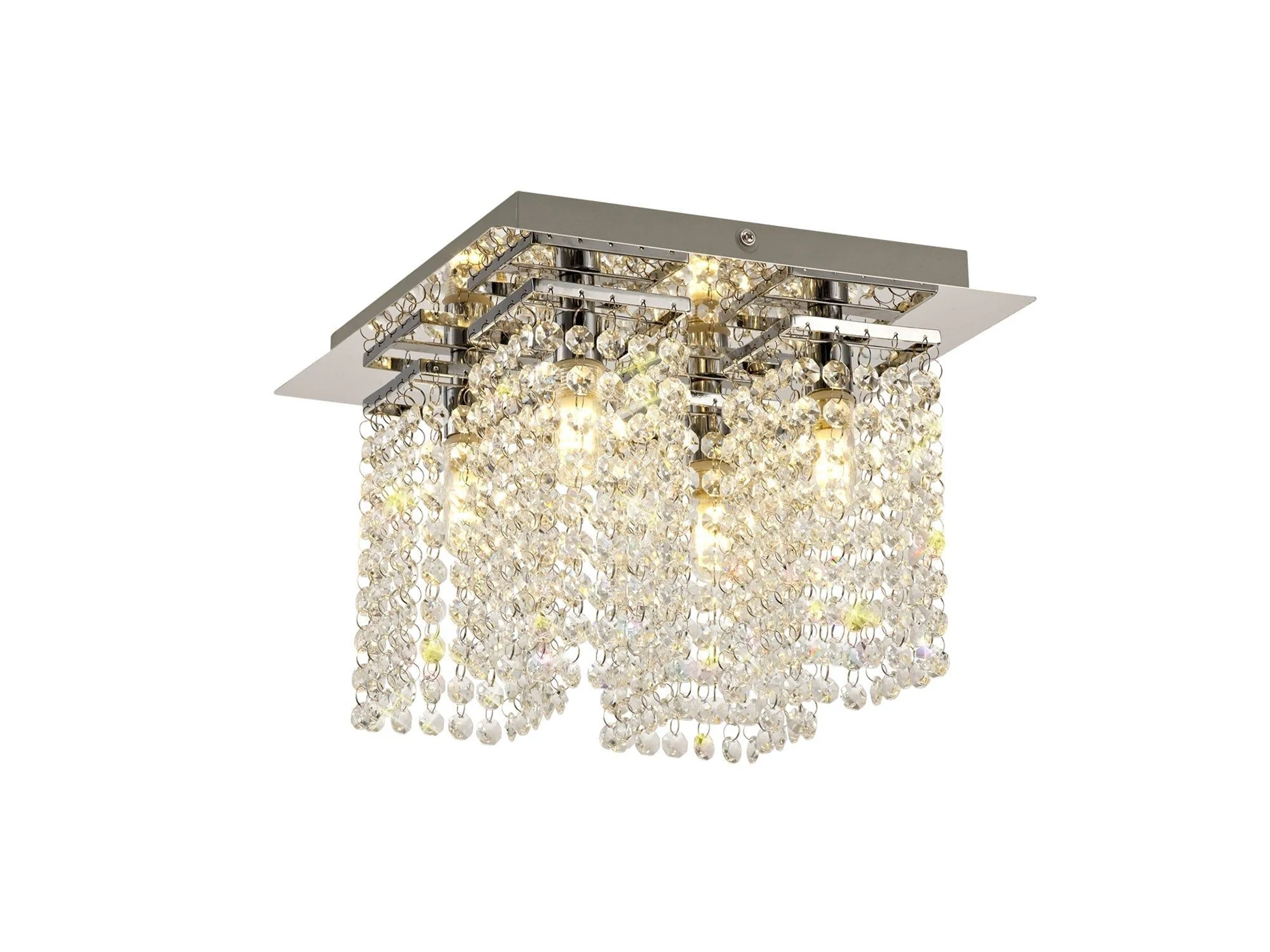 Marian Bathroom Ceiling Light, 1 x G9/4 x G9 - Polished Chrome  & Crystal Finish IP44 - Image 2