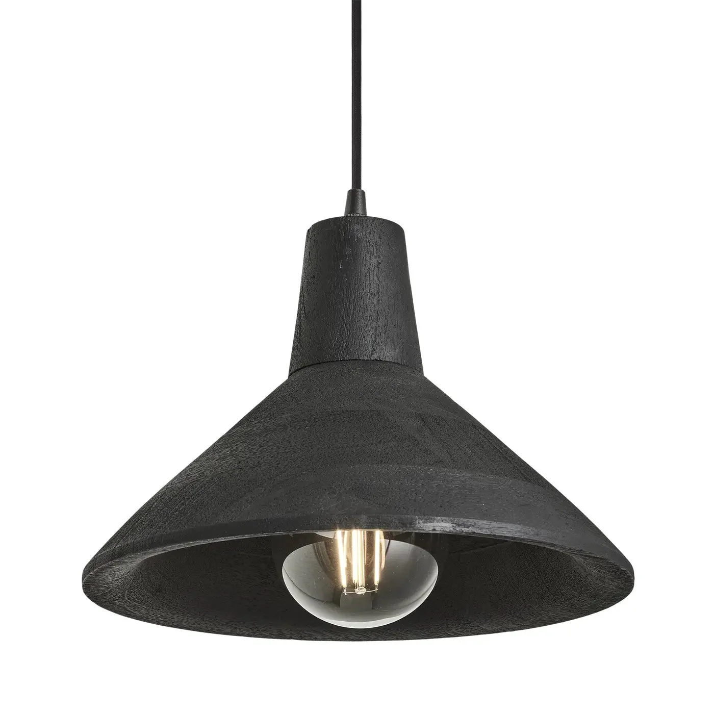 Maribo Wooden Pendant Light - Black/ Natural Finish - Image 10