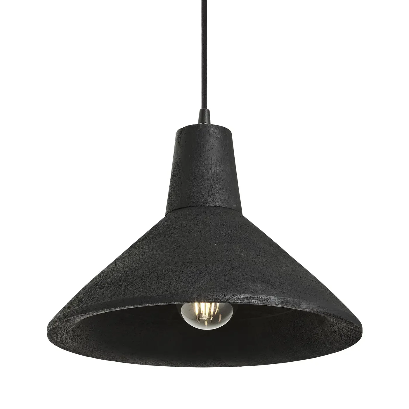 Maribo Wooden Pendant Light - Black/ Natural Finish - Image 2