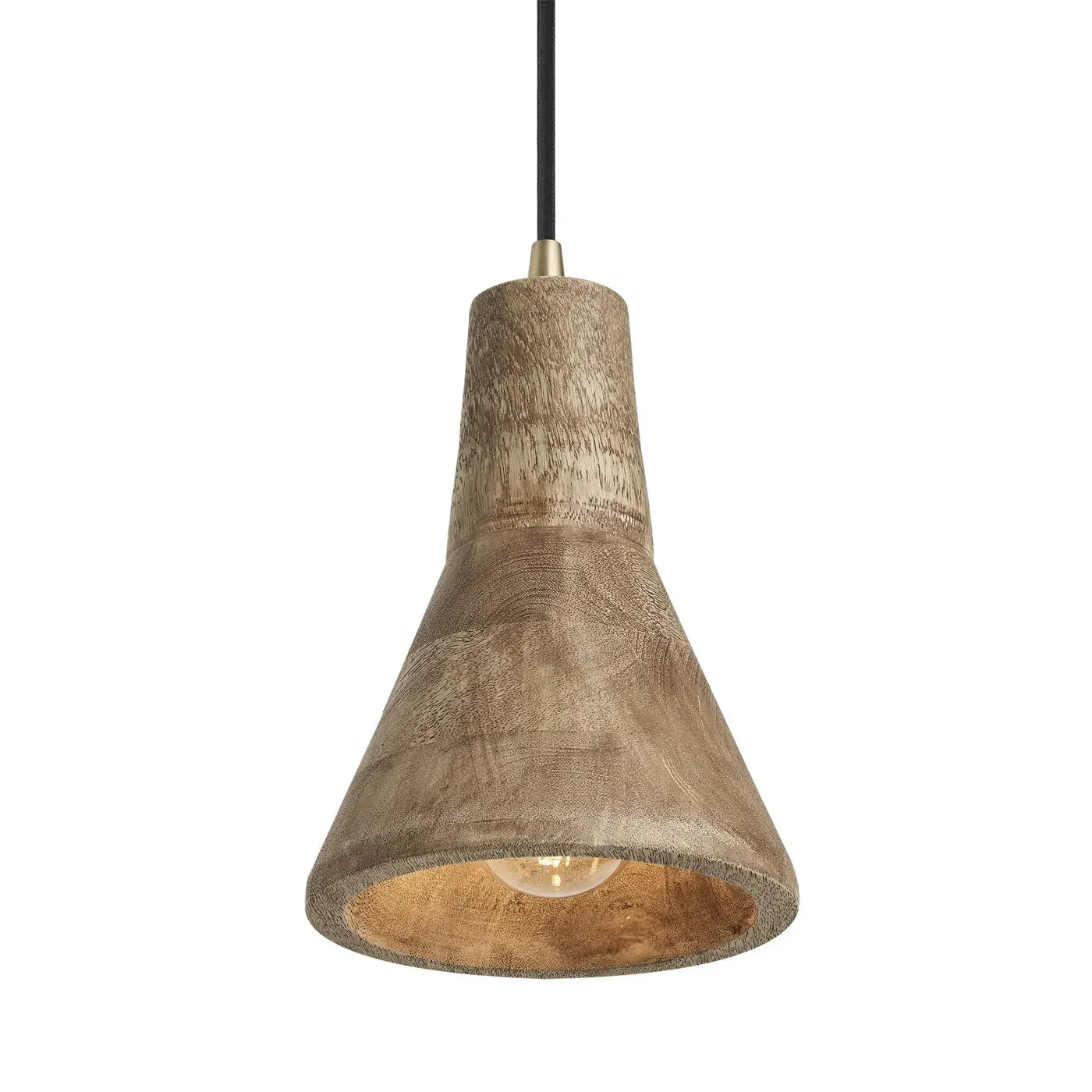 Maribo Wooden Pendant Light - Black/ Natural Finish - Image 3