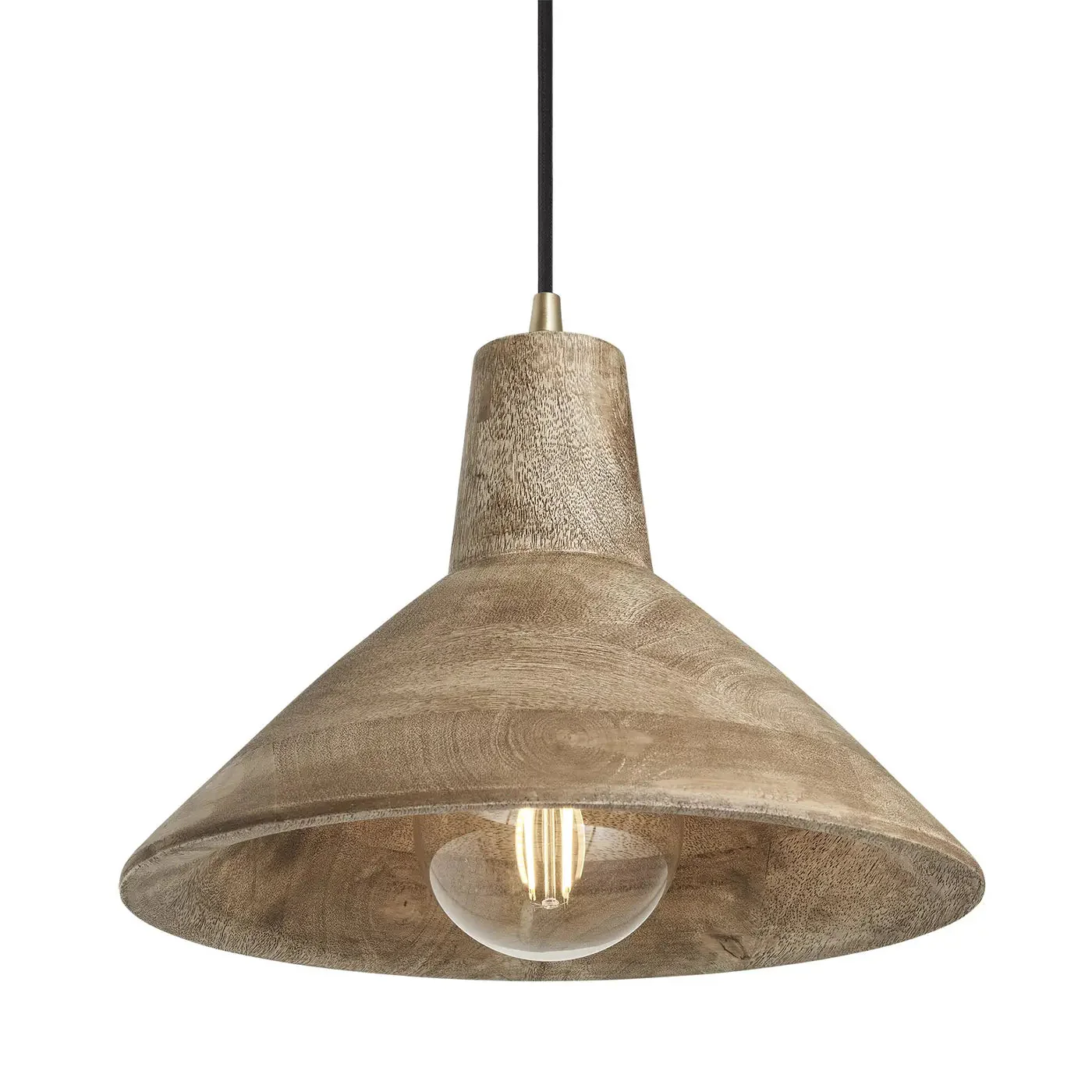Maribo Wooden Pendant Light - Black/ Natural Finish - Image 4