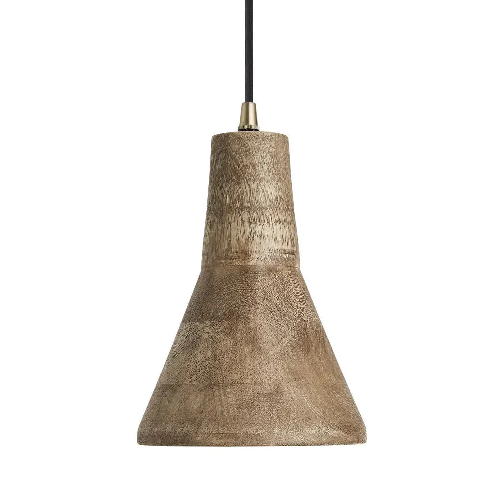 Maribo Wooden Pendant Light - Black/ Natural Finish - Image 5