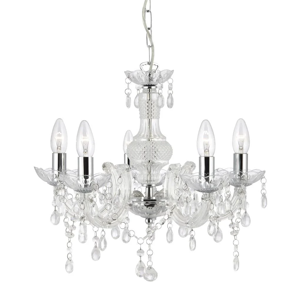 Marie Therese 5Lt Chandelier Ceiling Light - Various Crystal Finishes - Image 2