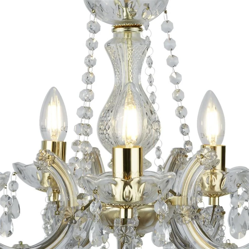 Marie Therese 5Lt Chandelier Ceiling Light - Various Crystal Finishes - Image 4