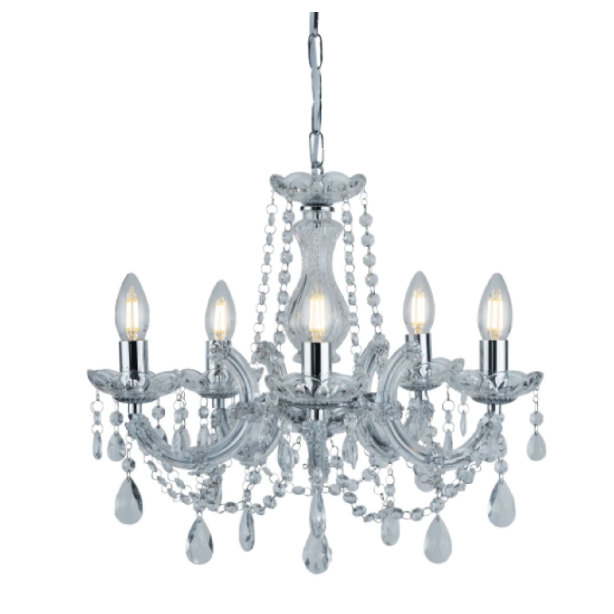 Marie Therese 5Lt Chandelier Ceiling Light - Various Crystal Finishes - Image 7