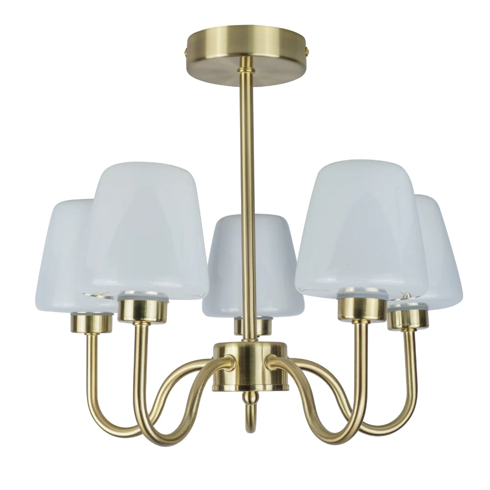 Marina 3/5Lt Bathroom Ceiling Light- Satin Brass/ Polished Chrome Finish - Image 12