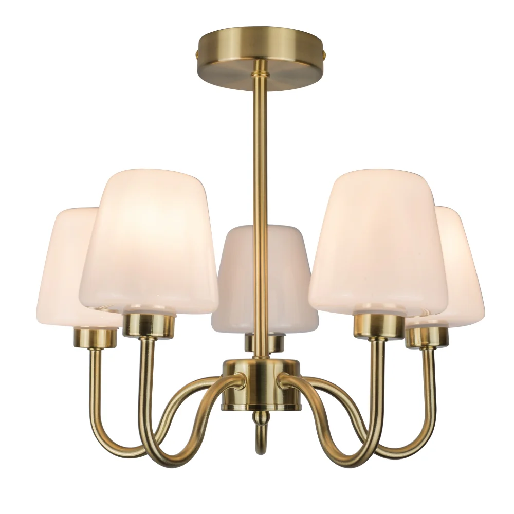 Marina 3/5Lt Bathroom Ceiling Light- Satin Brass/ Polished Chrome Finish - Image 2