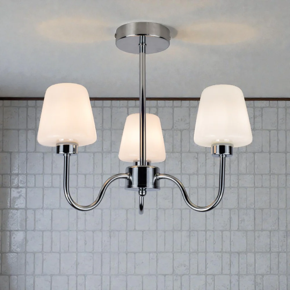 Marina 3/5Lt Bathroom Ceiling Light- Satin Brass/ Polished Chrome Finish - Image 5