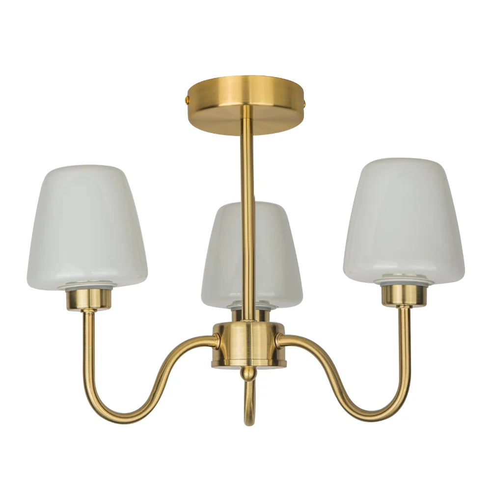 Marina 3/5Lt Bathroom Ceiling Light- Satin Brass/ Polished Chrome Finish - Image 7