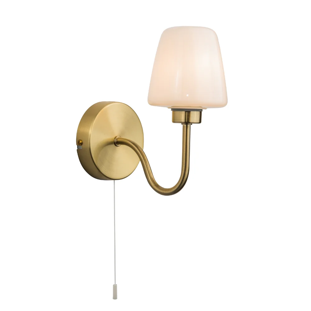 Marina Single Bathroom Wall Light IP44- Polished Chrome/ Satin Brass Finish